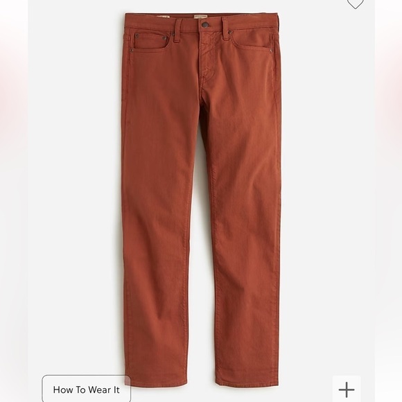J crew vintage red 484 Slim-fit garment-dyed five-pocket pant - Picture 4 of 5